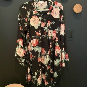 Bell sleeve floral dress